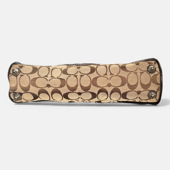 Coach Vintage Y2K Hampton Carryall Signature Brown Tan Satchel Handbag Bag - Picture 6 of 8